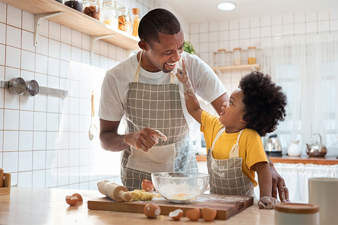 Man and Child baking